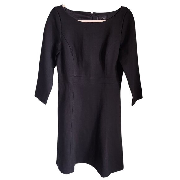 J. Crew Dresses & Skirts - J Crew Dress Black 10 Fit And Flare Sheath Dress In Stretch Ponte Minimalist LBD